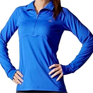 Adidas Climalite Quarter Zip Pullover Women’s Small Blue Athletic Top